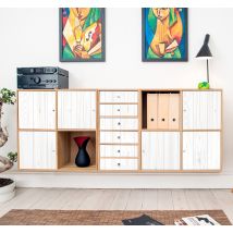 Sticker Deco Meuble sticker en bois blanc