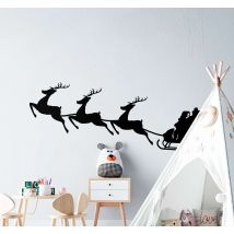 Sticker Vitre Noel Père noël sur son traîneau