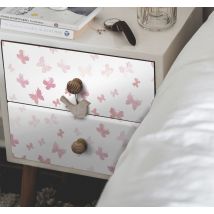 Sticker Deco Meuble Papillons roses