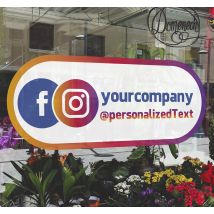 Sticker vitrine personnalisé Instagram Facebook