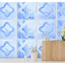 Sticker carrelage mosaïque bleue dégradé