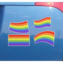 Autocollant Voiture Pack de 4 drapeau de fierté