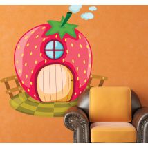Sticker enfant maison en fraise