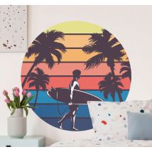Sticker vintage surf Hawaï