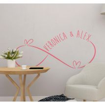 Sticker mariage prénoms dans symbole infini