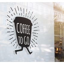 Vitrophanie vitrine Café go composition d'art