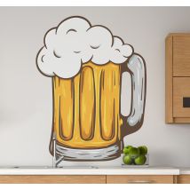 Sticker cuisine boisson verre à bulles de bière