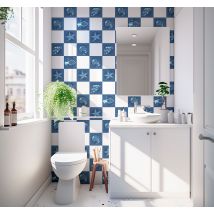 Sticker salle de bain carrelage vie marine