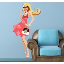 Adhésif shopping mannequin blond