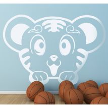 Sticker enfant bebe tigre monochrome