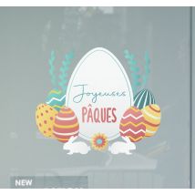 Vitrophanie vitrine Joyeuses pâques