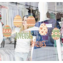 Vitrophanie vitrine Joyeuses pâques