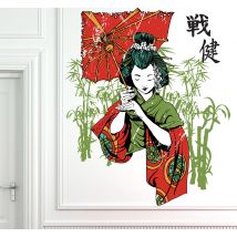 Sticker décoratif illustration geisha