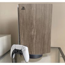 Sticker PS5 effet bois de chêne