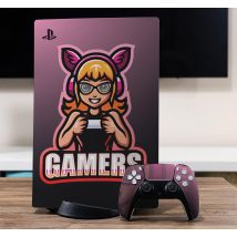 Skin Playstation Mascotte fille gamer