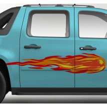 Sticker voiture flammes