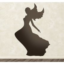 Sticker silhouette fée robe
