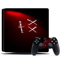 Autocollant PS4 gaming noir et rouge