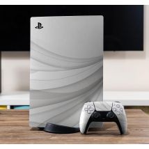Autocollant PS5 Vagues minimales blanches