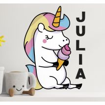 Autocollant Personnalisé Licorne avec glace