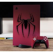 Sticker PS5 logo spiderman noir et rouge