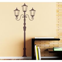 Autocollant mural lampadaire retro
