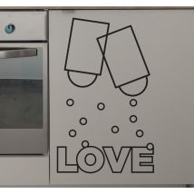Sticker cuisine sel et poivre love amour