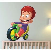 Sticker enfant voiturette garçon