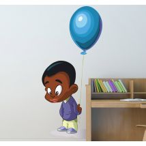 Sticker enfant ballon bleu