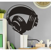 Sticker graffiti avec casque de musique