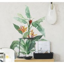 Sticker Plante Verte Grandes feuilles tropicales