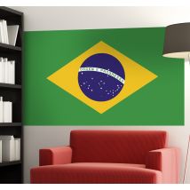 Autocollant mural drapeau Brésil