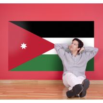 Autocollant mural drapeau Jordanie