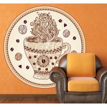 Sticker cercle tasse café