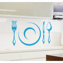 Sticker cuisine assiette et couverts