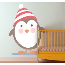 Sticker enfant pingouin bonnet
