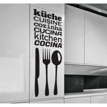 Sticker cuisine textes et couverts