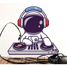 Sticker musique astronaute DJ