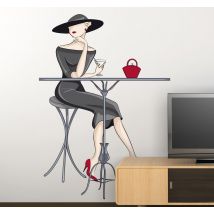 Sticker cocktail femme elegante