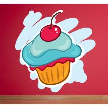 Sticker décoratif cupcake et cerise