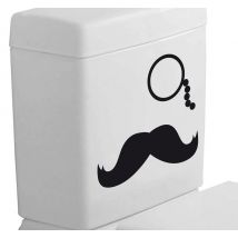 Sticker WC moustache monocle