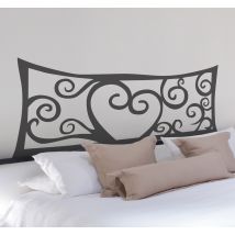 Autocollant mural tête de lit coeur