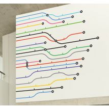 Autocollant mural lignes metro