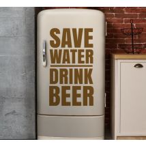 Autocollant frigo économiser de l'eau boire de la bière