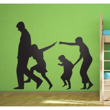 Autocollant mural silhouette famille