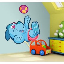 Sticker enfant bébé dinosaure bleu