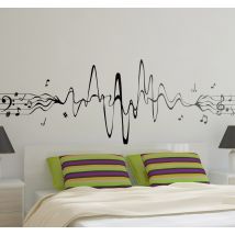 Vinilo decorativo musical pentagrama sinusoidal