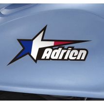 Sticker moto personnalisé drapeau et prénom