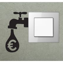Sticker interrupteur robinet argent
