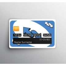 Sticker Carte Bancaire Uno bleu jeu de cartes